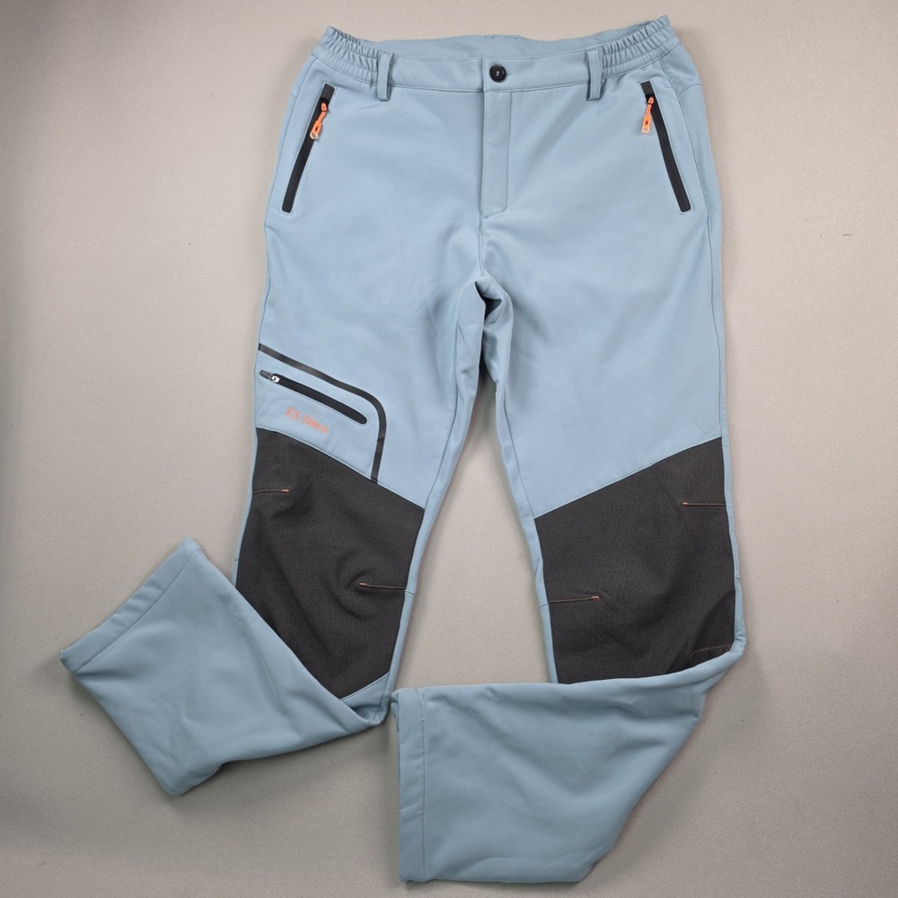 Postropaky Women's Softshell Fleece Lined Hiking Pants Gray Size 10 Tall Zippers